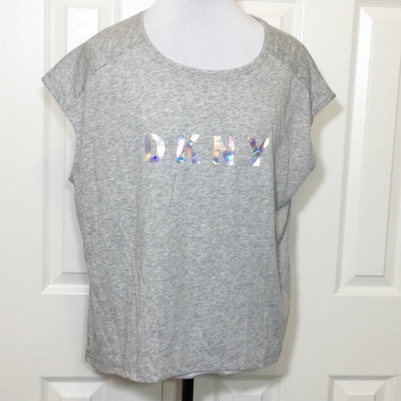 DKNY Oversized Gray Athletic Top - Picture 2 of 4